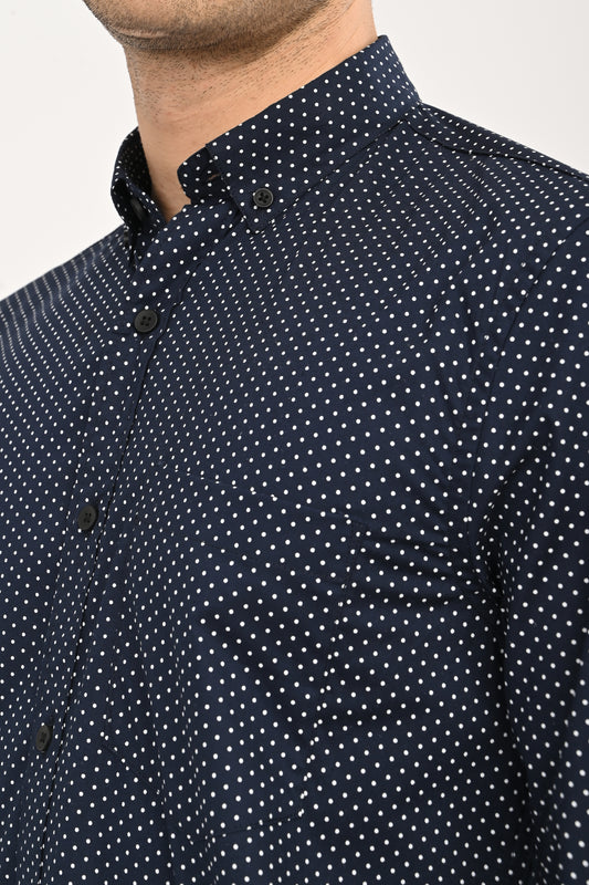 The Navy Micro-Dot Shirt